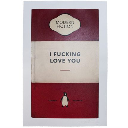 one of the connor brothers witty prints of bastadized penguin book with subverted titles.