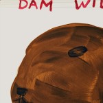 Close-up of a brown beaver illustration with motivational quote overhead by David Shrigley, artwork created in 2023.