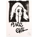a black and white mini print of Roman Polanski's Worst Nightmare: Pure Evil Artist Proof Mini Print
