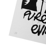 a black and white mini print of Roman Polanski's Worst Nightmare: Pure Evil Artist Proof Mini Print, artist proof